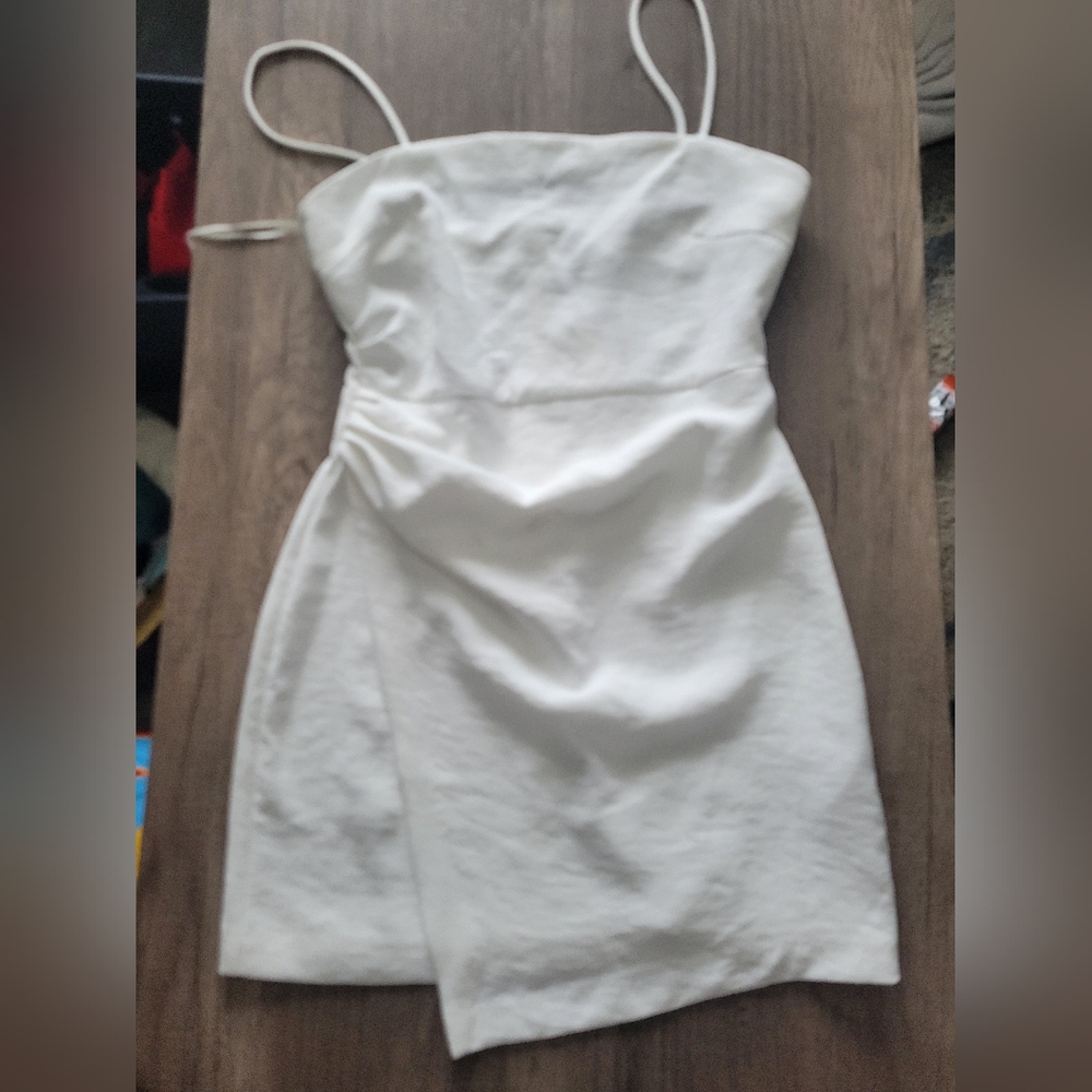 Zara White Spaghetti Strap Mini Dress
